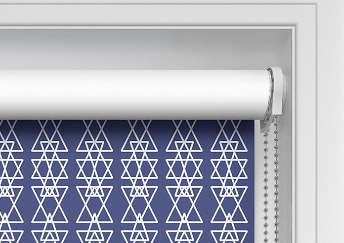 Geometric Stripe, Blue - Twist&Fit Roller Blind - Image 11
